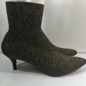 Loeffler Randall Kassidy Gold Glitter Booties Sz 8